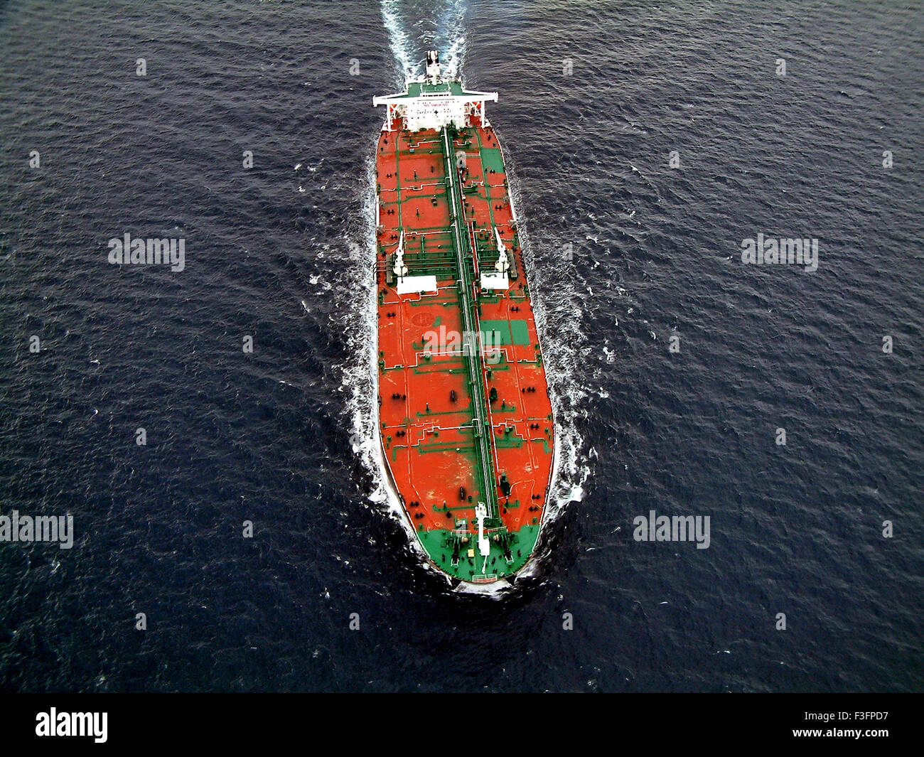 Oil tanker in Atlantic ocean Stock Photo