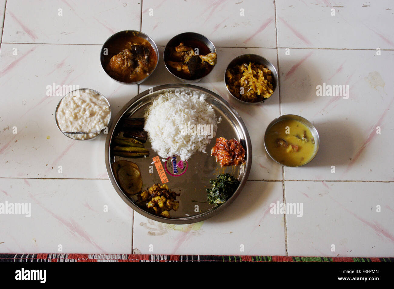 Bengali food ; bengali lunch ; west bengal ; india ; asia Stock Photo