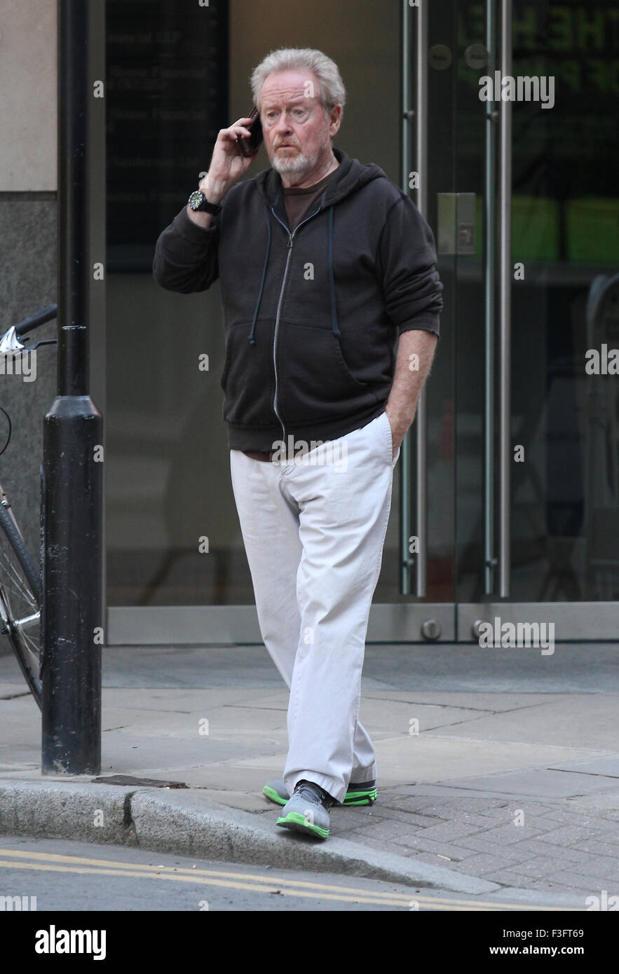 Ridley Scott, Film director seen on set In London Stock Photo