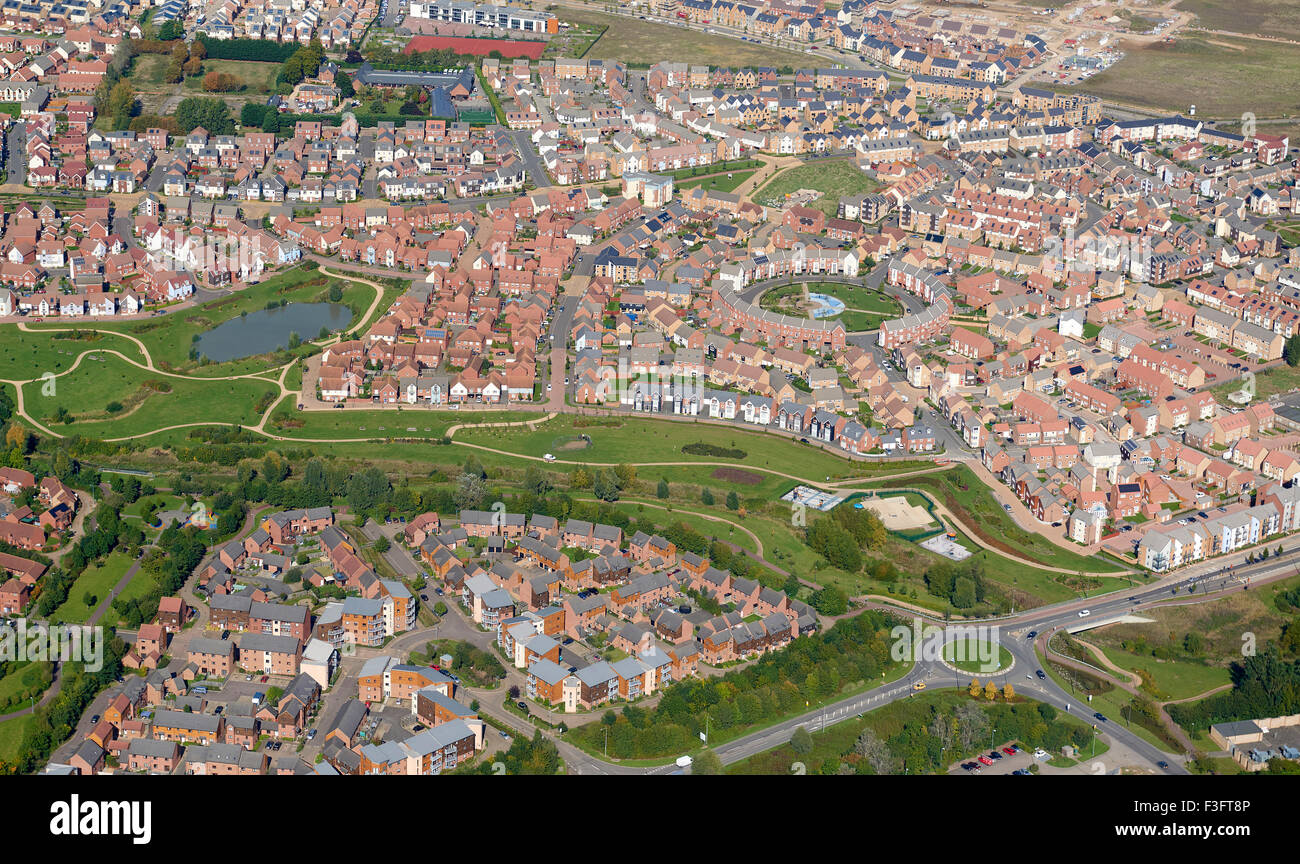 Modern Housing development, Milton Keynes, South East England, UK Stock