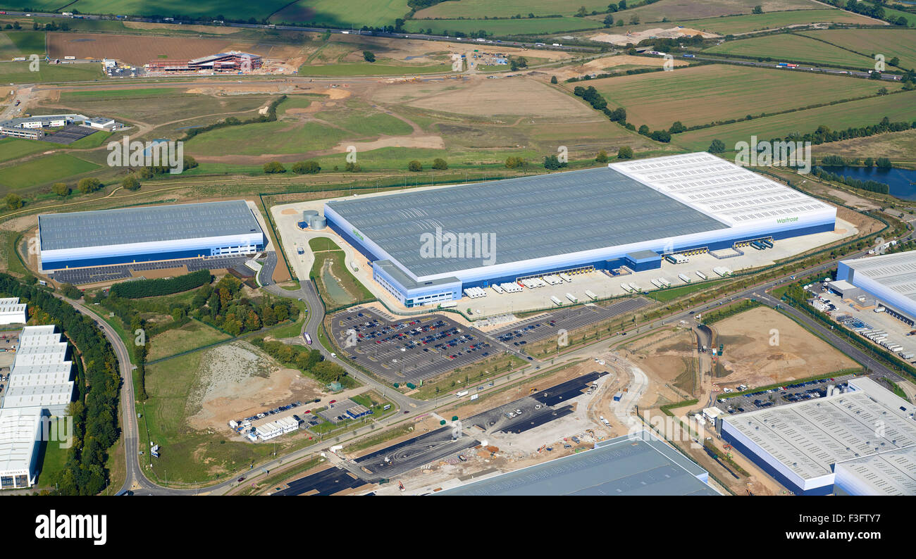 Huge Retail distribution Warehouses, Milton Keynes, South East England Stock Photo