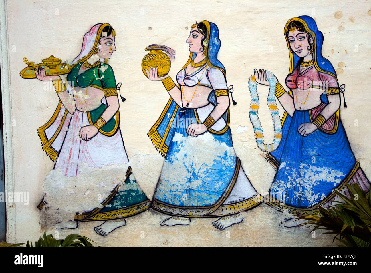 Mural painting on wall ; Udaipur ; Rajasthan ; India Stock Photo - Alamy