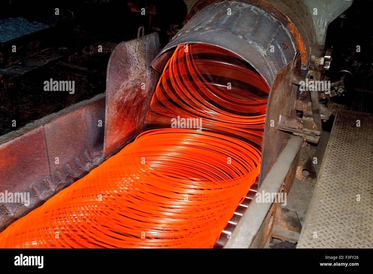 Red hot steel wire rod making in factory ; India Stock Photo 88246318 Alamy
