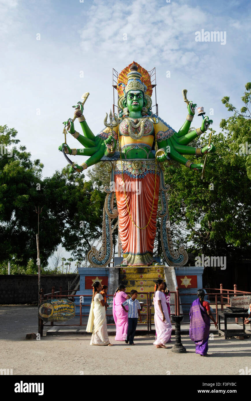 Forty feet high Kali statue at Chinthalakkarai ; Tiruchendur ; Madurai