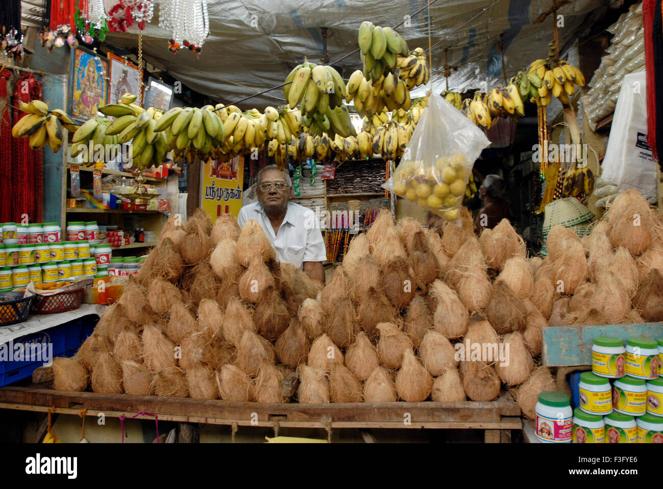 Coconut shop ; Tiruchendur ; Tamil Nadu ; India Stock Photo Alamy