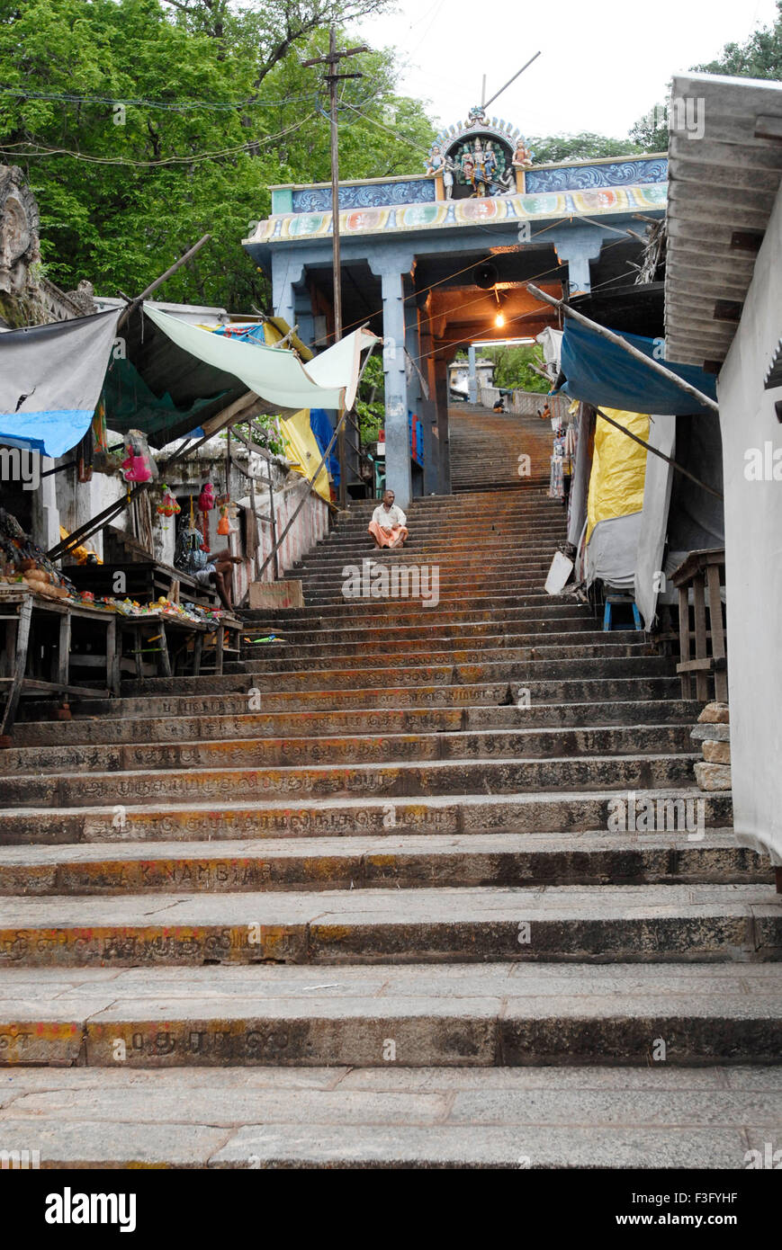 Lord Subrahmanya temple at Tirutani reached by climbing 365 steps ; Tamil Nadu ; India Stock Photo