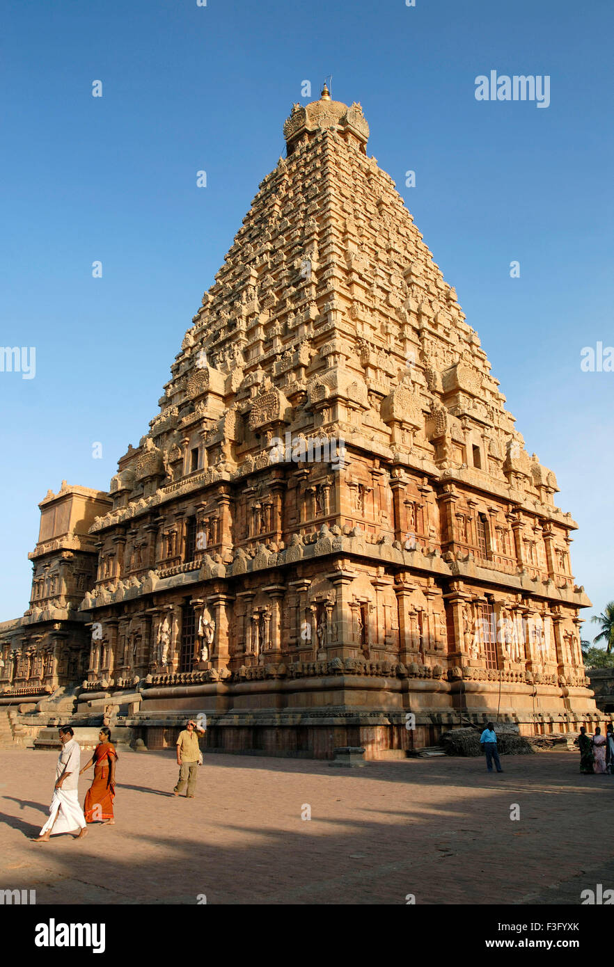 Brihadishvara Temple, also called Rajarajesvaram or Peruvudaiyar Kovil, is a Hindu Chola temple Thanjavur ; Tamil Nadu ; India Stock Photo