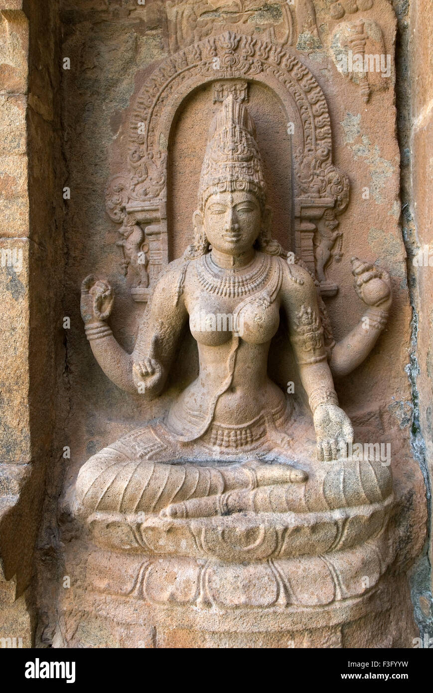 11th century Saraswati statue in Brihadishvara temple ; Gangaikondacholapuram ; Tamil Nadu ; India Stock Photo