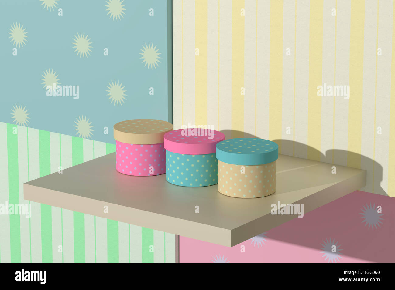 3d rendering of some gift stamped boxes Stock Photo - Alamy