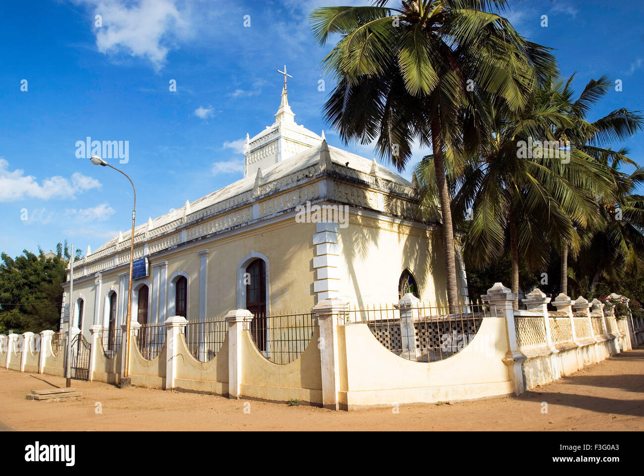 Zion church CSI built in 1701 by Danish Administration ; Tarangambadi ; Tamil Nadu ; India Stock Photo
