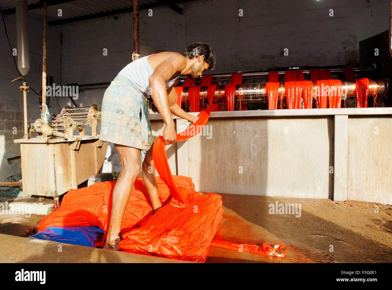 Fabric dyeing ; winch dyeing is a old method ; garment industry