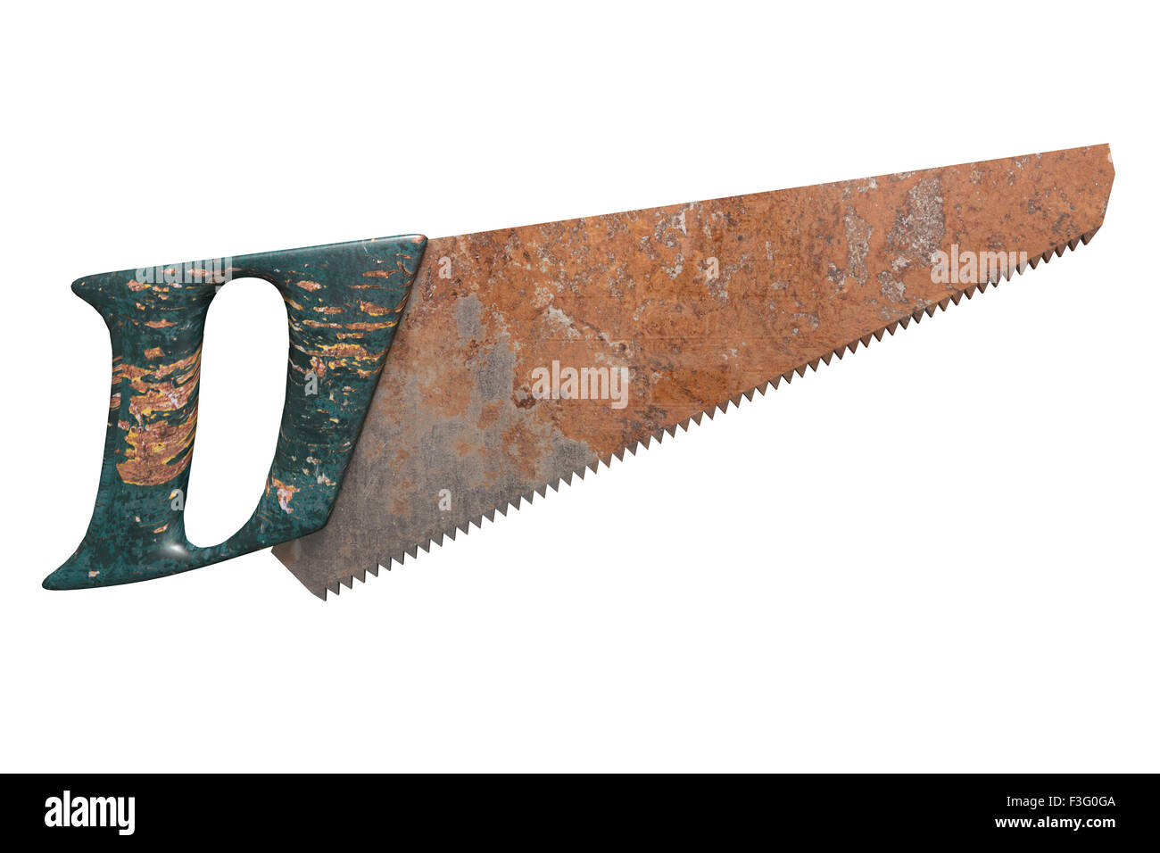 3d rendering of an old and rusty saw Stock Photo - Alamy