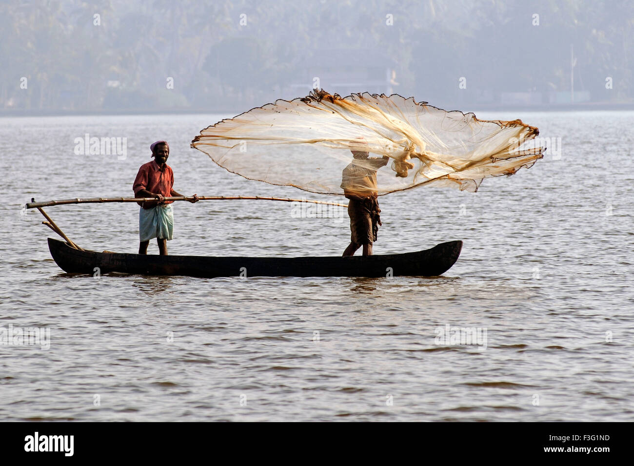 Fishing, Cherai backwater, Vypeen Island, Ernakulam, Kerala, India, Asia Stock Photo Alamy
