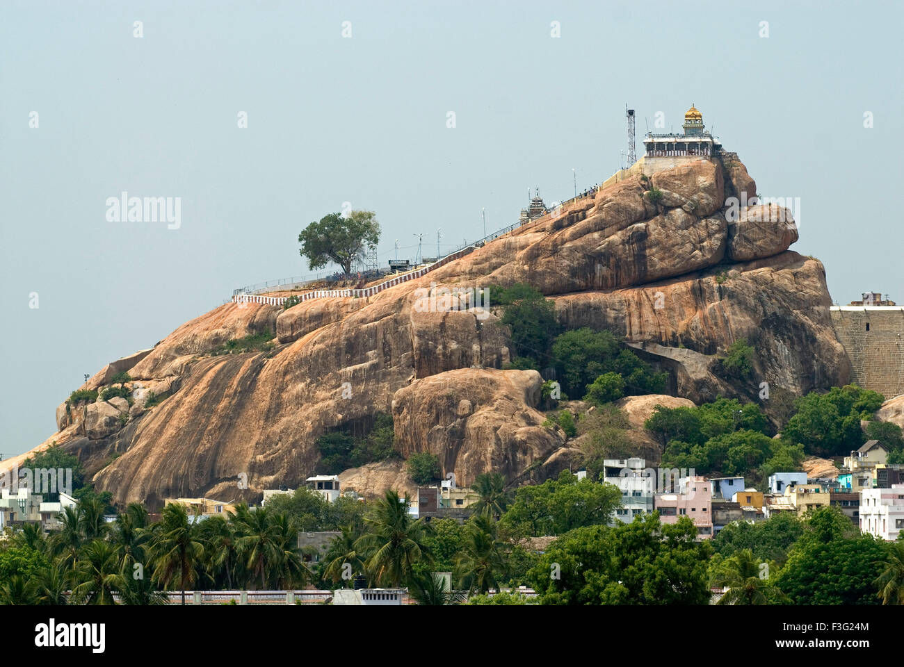 Rock Fort, Arulmigu Uchchi Pillaiyar Temple, Ucchi Pillayar Temple, Rockfort, Trichy, Tiruchirappalli, Tamil Nadu, India, Asia Stock Photo