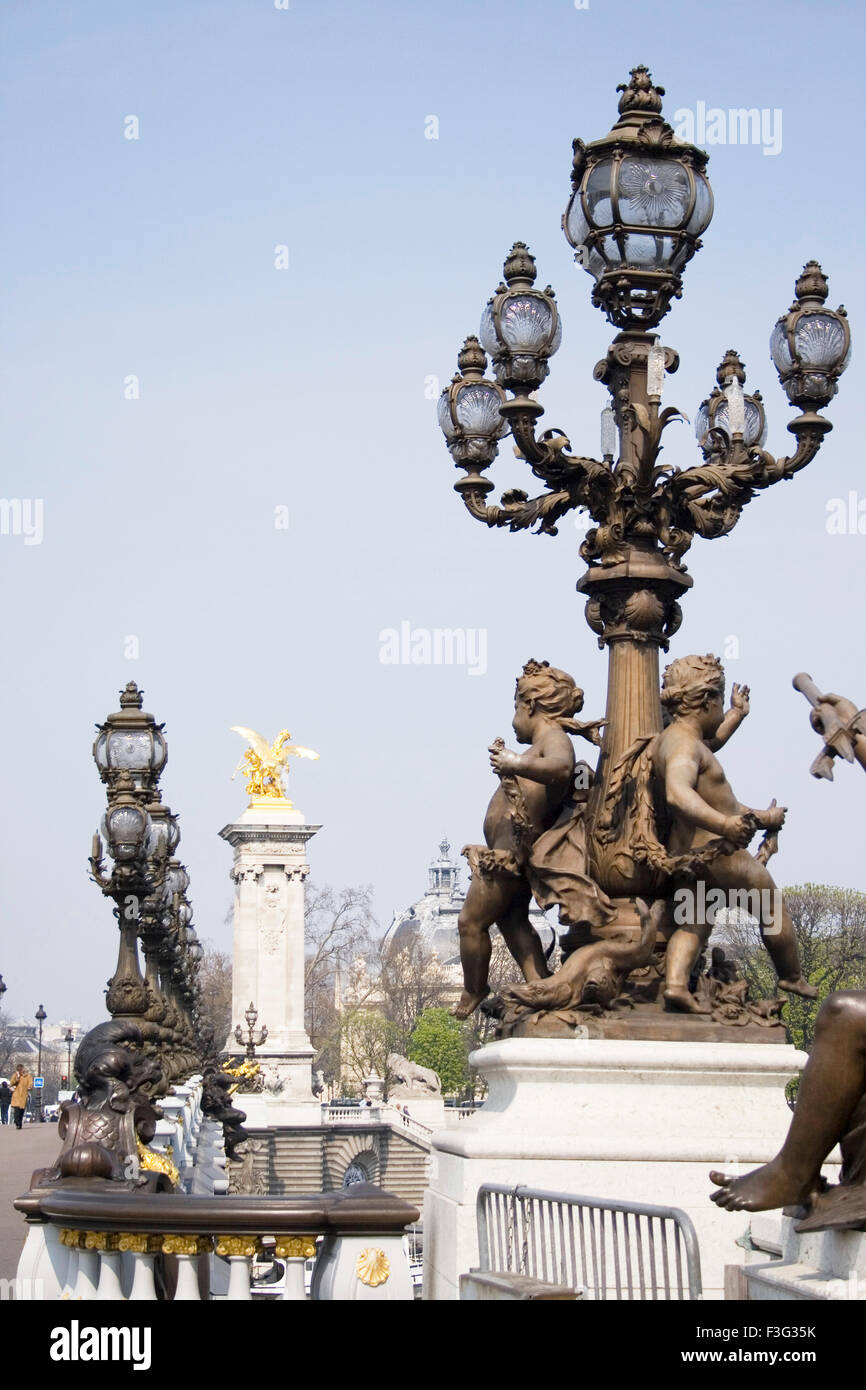 Street Lamp on Alexander III bridge ; Paris ; France ; Europe Stock ...