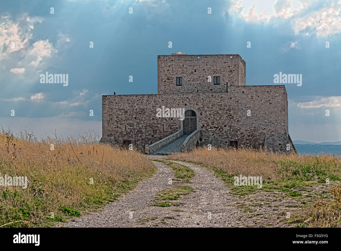 Castle of Monteserico in Genzano of Lucania Stock Photo