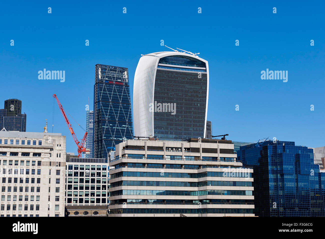 The walkie talkie and the Cheese Grater, City of London, Uk Stock Photo