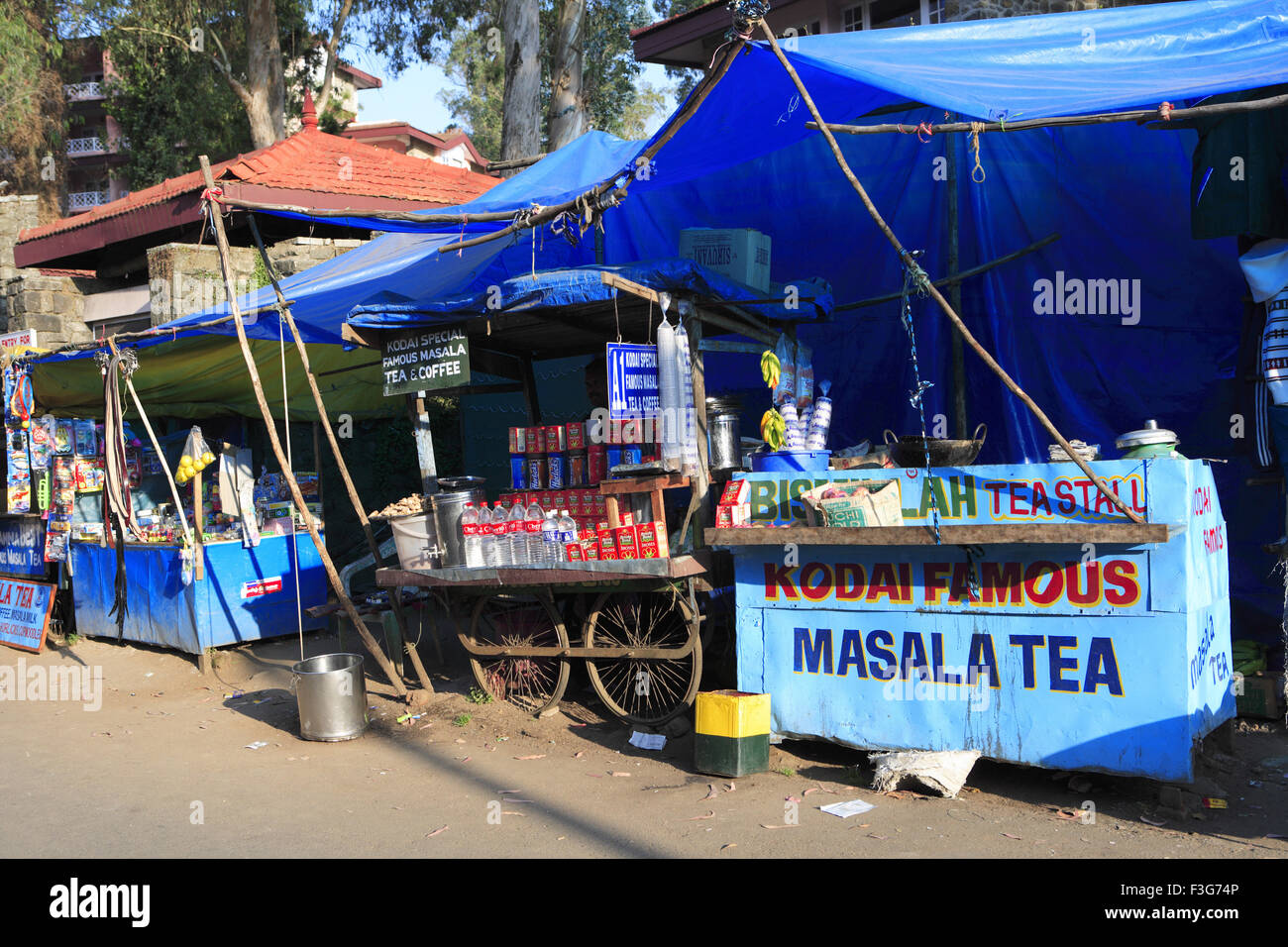 Tea Stall ; Kodaikanal ; hill station ; Dindigul district ; Tamil Nadu ; India ; Asia Stock Photo