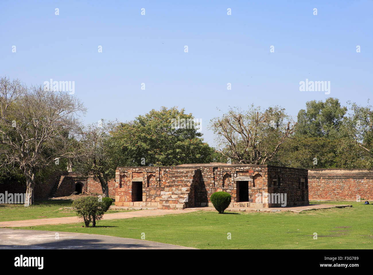 Bu Halimas tomb Humayuns tomb complex 1570 made red sandstone white marble first subcontinent persian influence Delhi Stock Photo