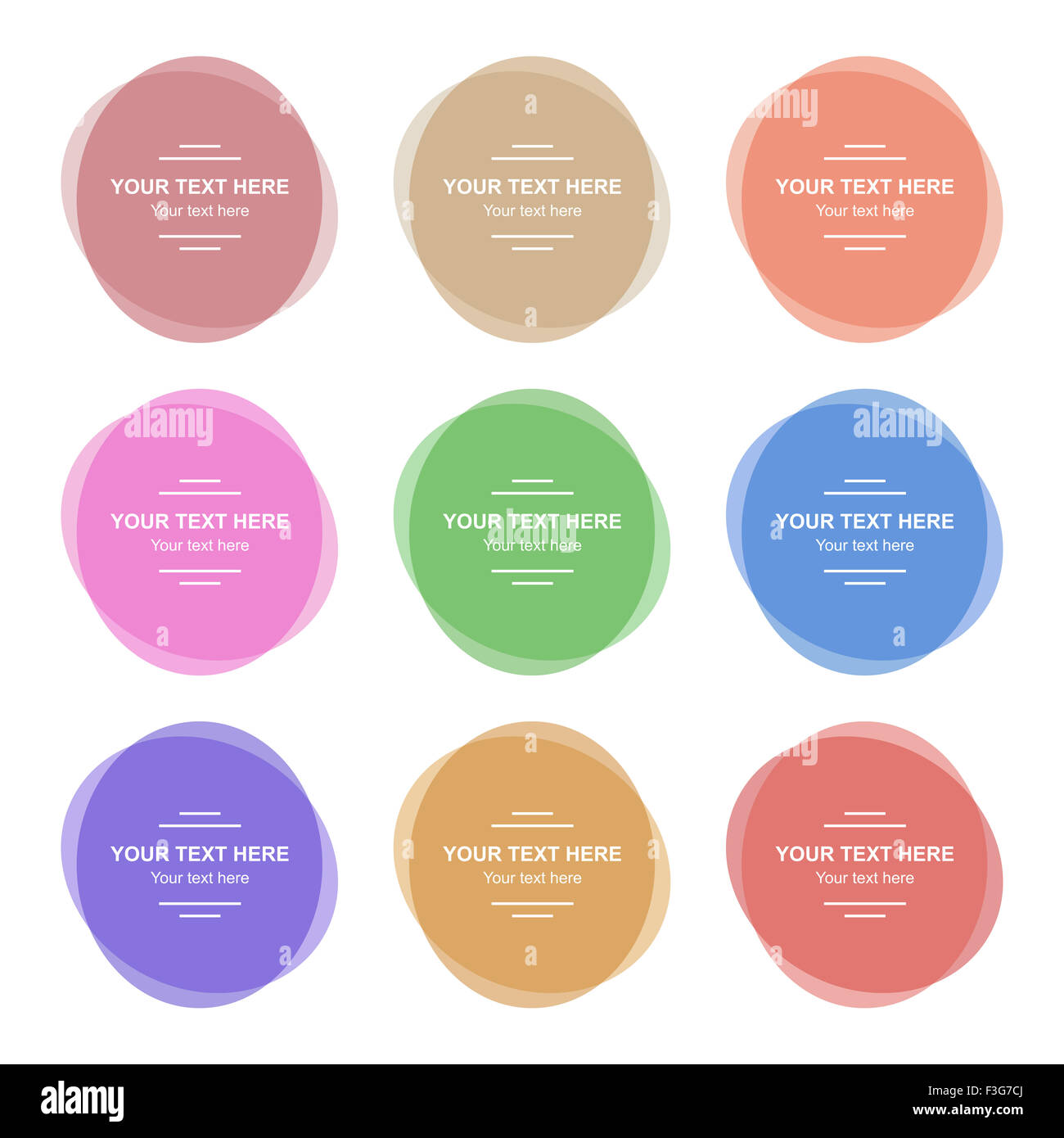 Set of Colorful Round Banners Stock Photo Alamy