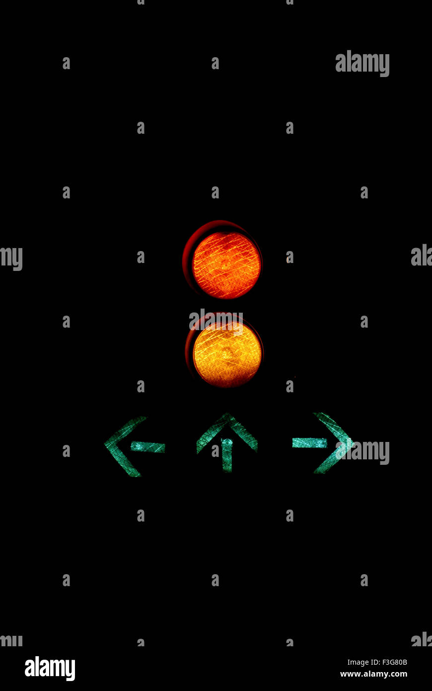 Close ups of traffic signal with all lights at Shivaji park ; Dadar