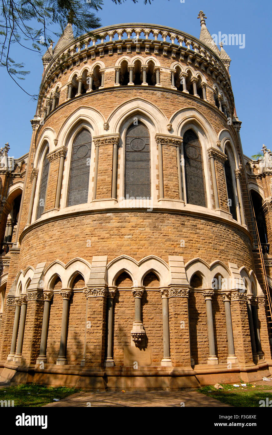 The Covasji Jehangir Convocation Hall ; heritage building built by George Gilbert Scott in 1874 ;Fort ; Bombay Mumbai Stock Photo