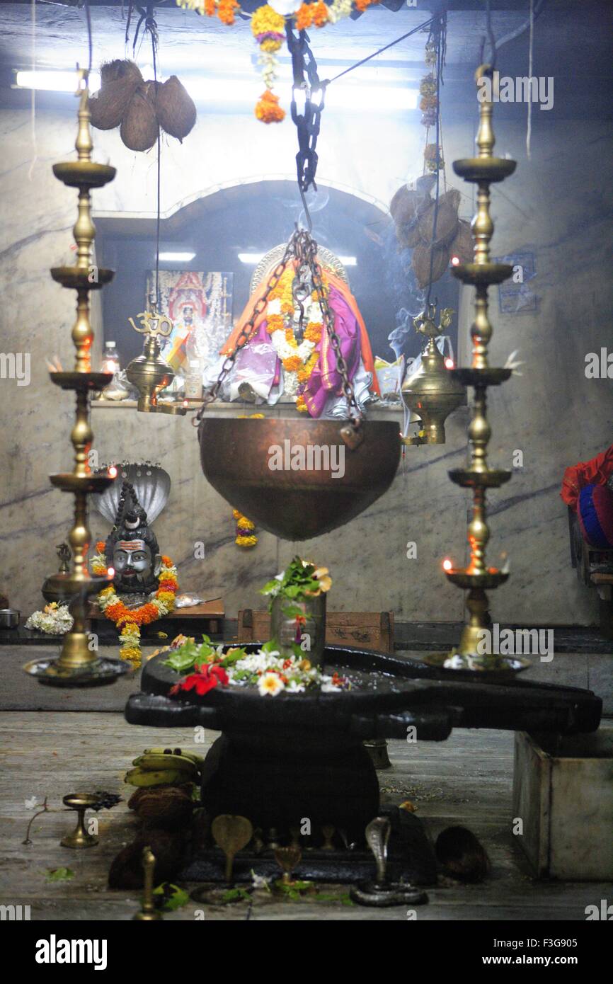 Main shrine ; Shiva Linga in Shri Saptakoteshwar temple dedicated ...