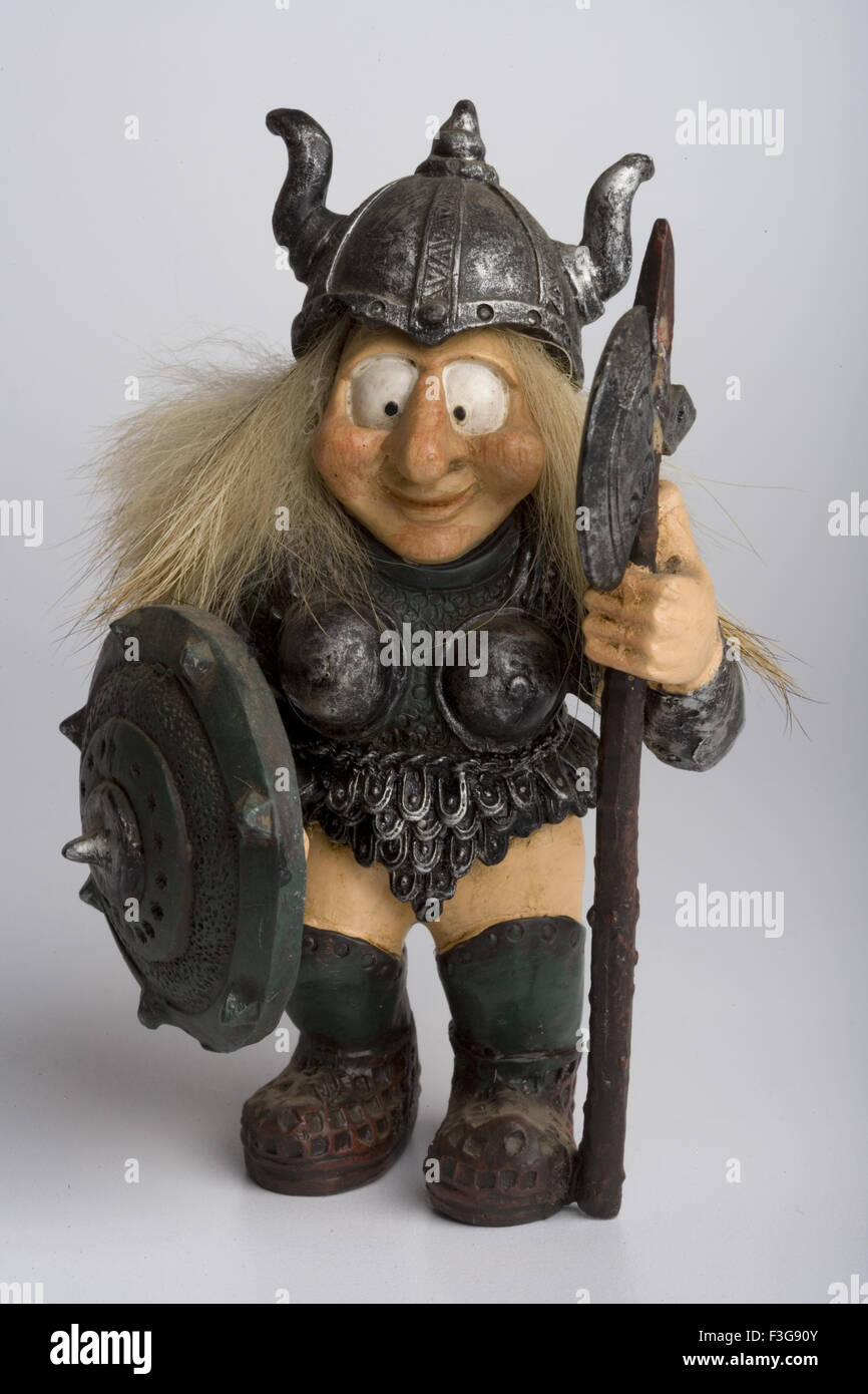 Viking warrior toy on white background Stock Photo Alamy