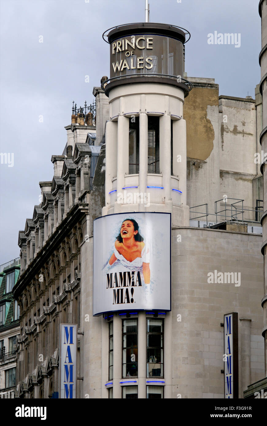 Prince Of Wales Theater, Mama Mia, Piccadilly Circus, Piccadilly, City of Westminster, London, England, United Kingdom, UK Stock Photo