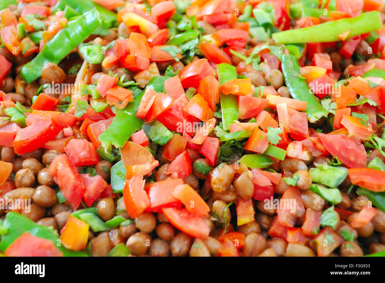 Salad of tomato chilli and gram ; Jodhpur ; Rajasthan ; India Stock Photo