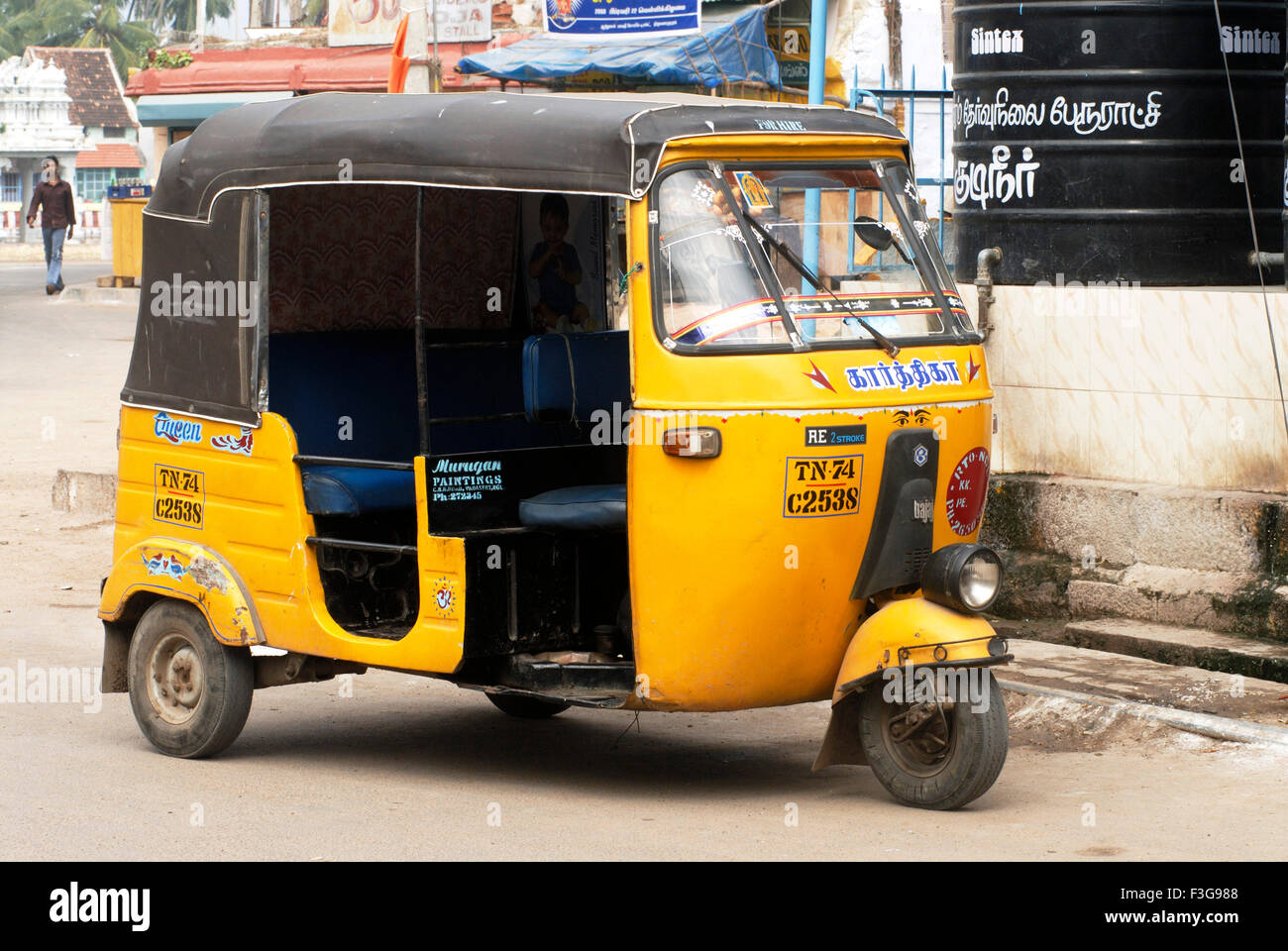 Auto rickshaw at Suchindram village ; Tamil Nadu ; India Stock Photo