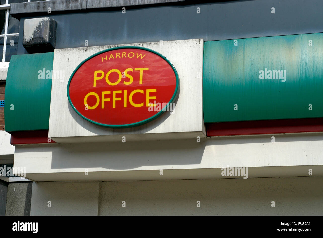 Harrow Post Office sign ; London ; England ; United Kingdom ; UK Stock Photo