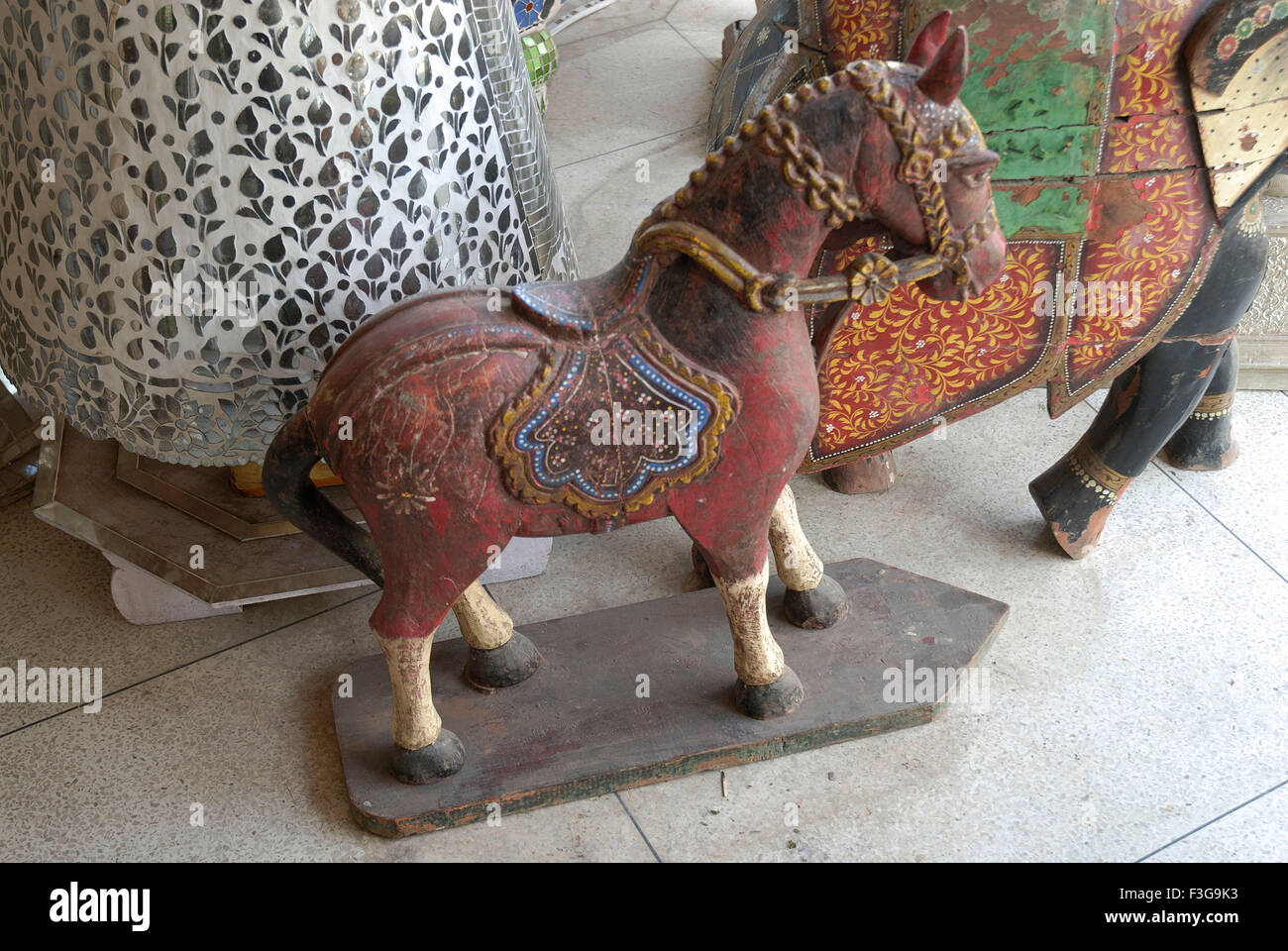 Art work on Display at Bazaar of Udaipur ; Rajasthan ; India Stock Photo