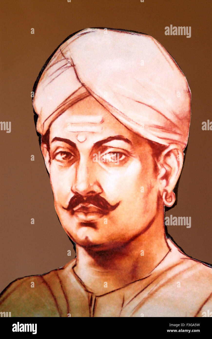 Mangal Pandey great freedom fighter of India's first war of Independence Indian Mutiny 1857 Stock Photo