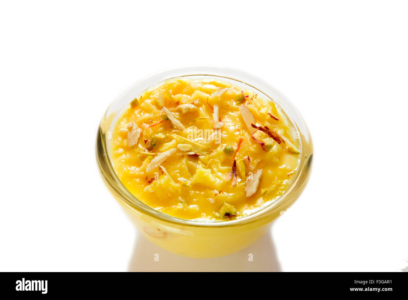 Indian dessert kesar saffron shrikhand creamy yoghurt served in bowl