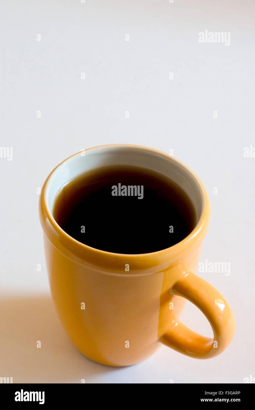 Drinks ; black coffee in the mug on white background Stock Photo
