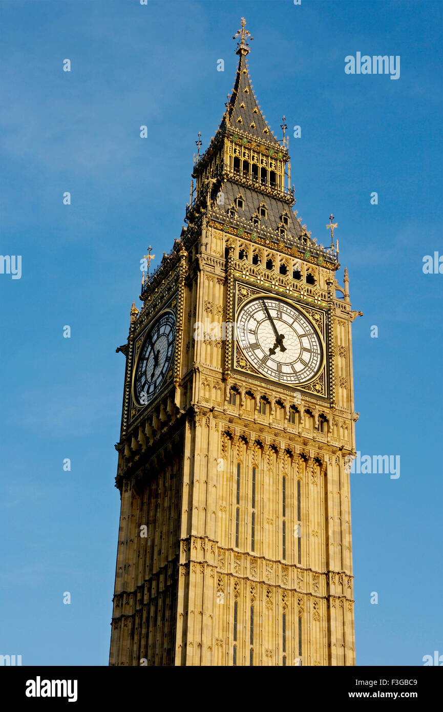 Big Ben ; Great Bell ; clock tower ; London ; England ; United Kingdom ; UK Stock Photo