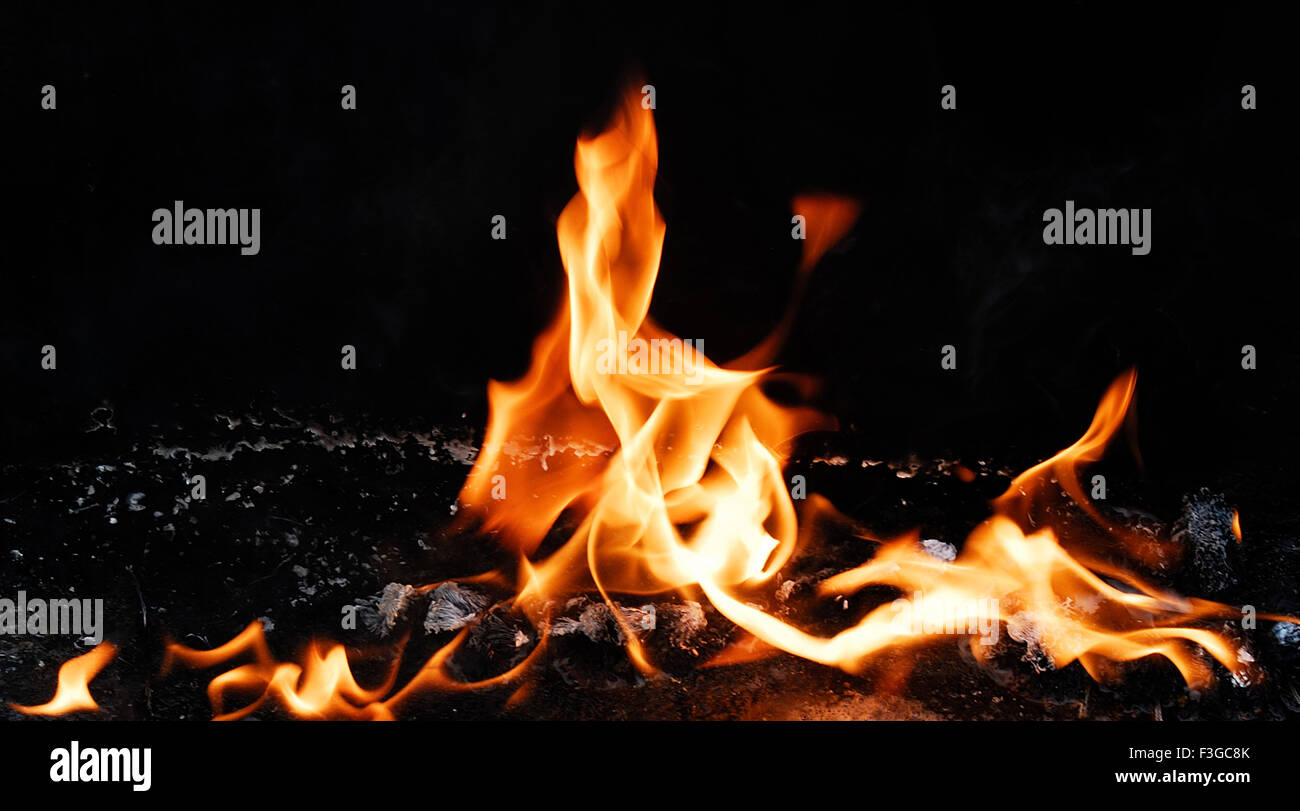 Fire pattern created by burnings candles Stock Photo