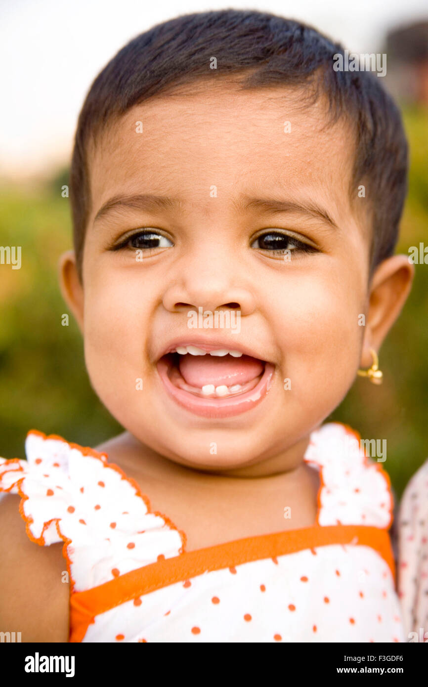 One year old baby smiling, MR#201 Stock Photo