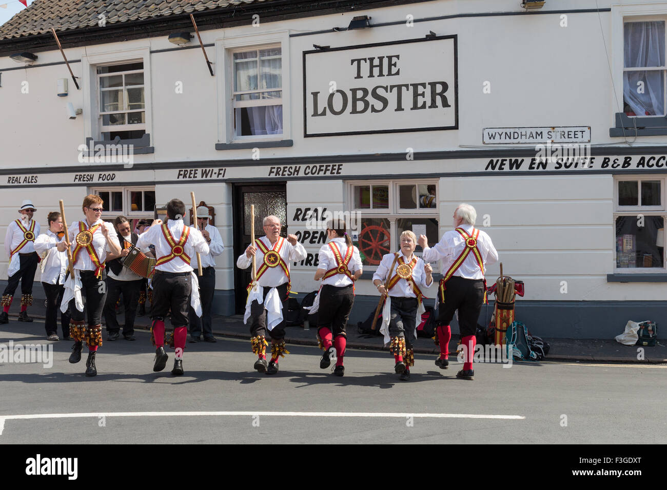 Morris Dancers, outside the lobster pub, at the annual Lobster Potty