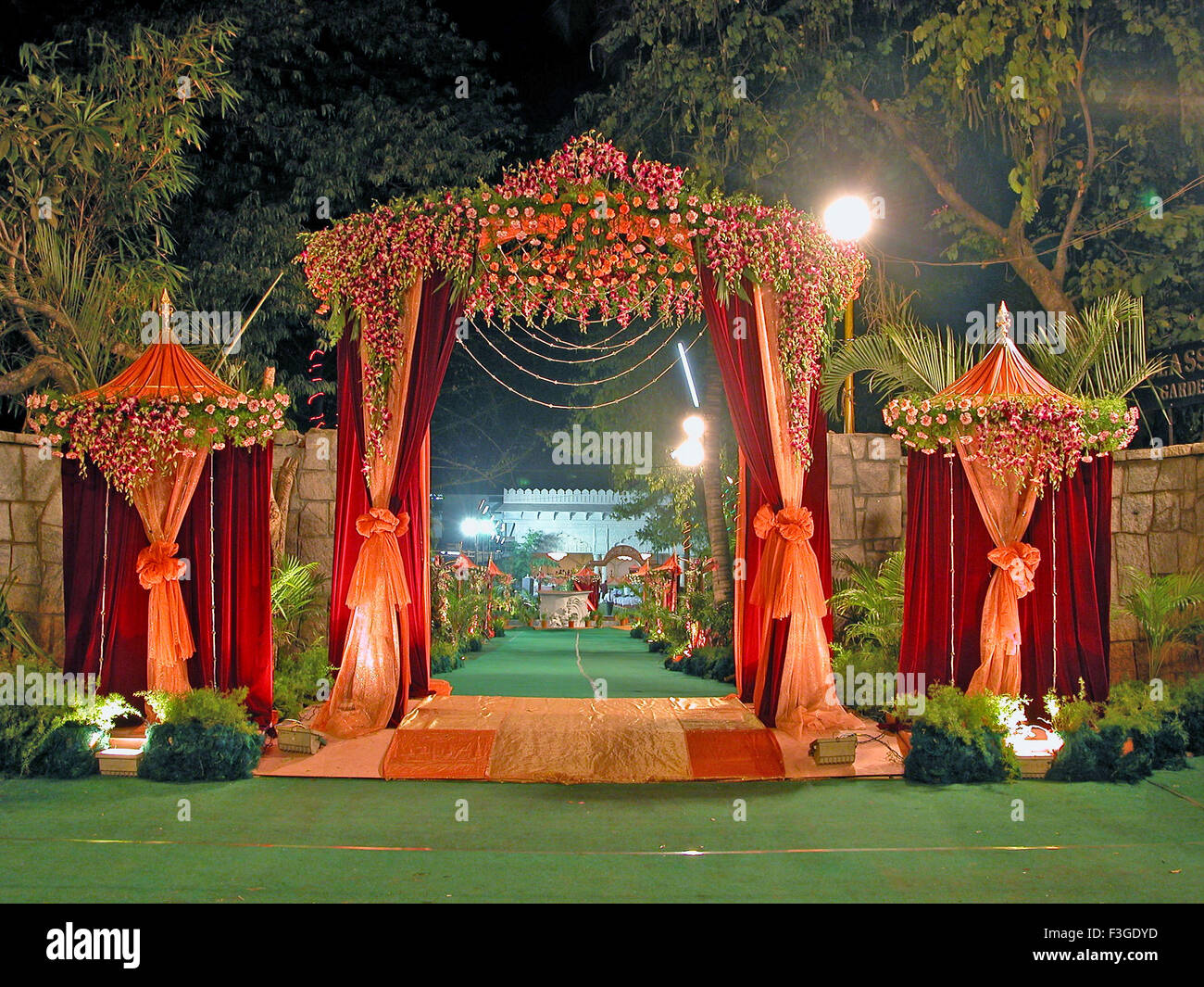 Wedding decoration, marriage entrance gate, India, Asia Stock Photo