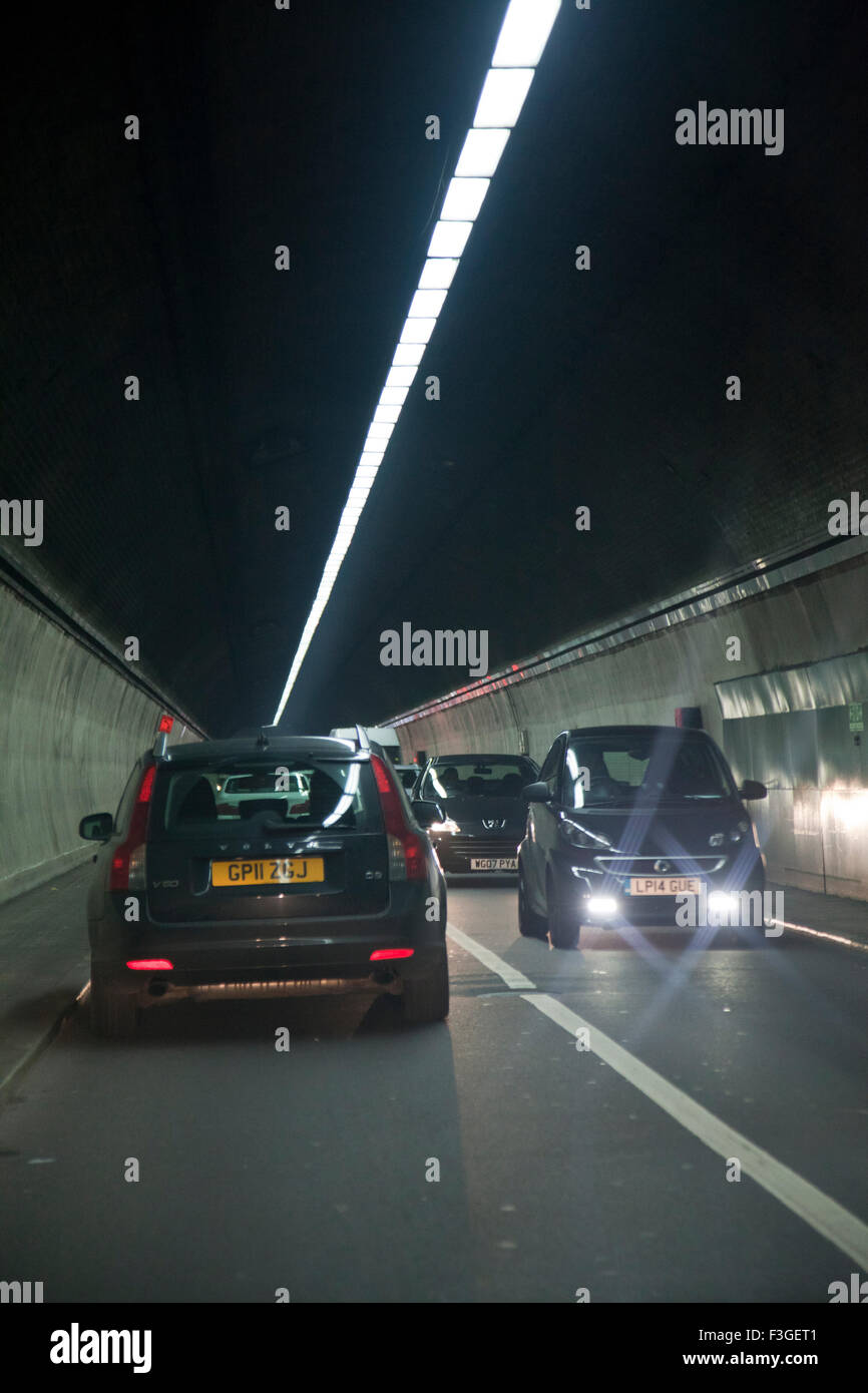 Cars in Rotherhithe Tunnel London UK Stock Photo Alamy