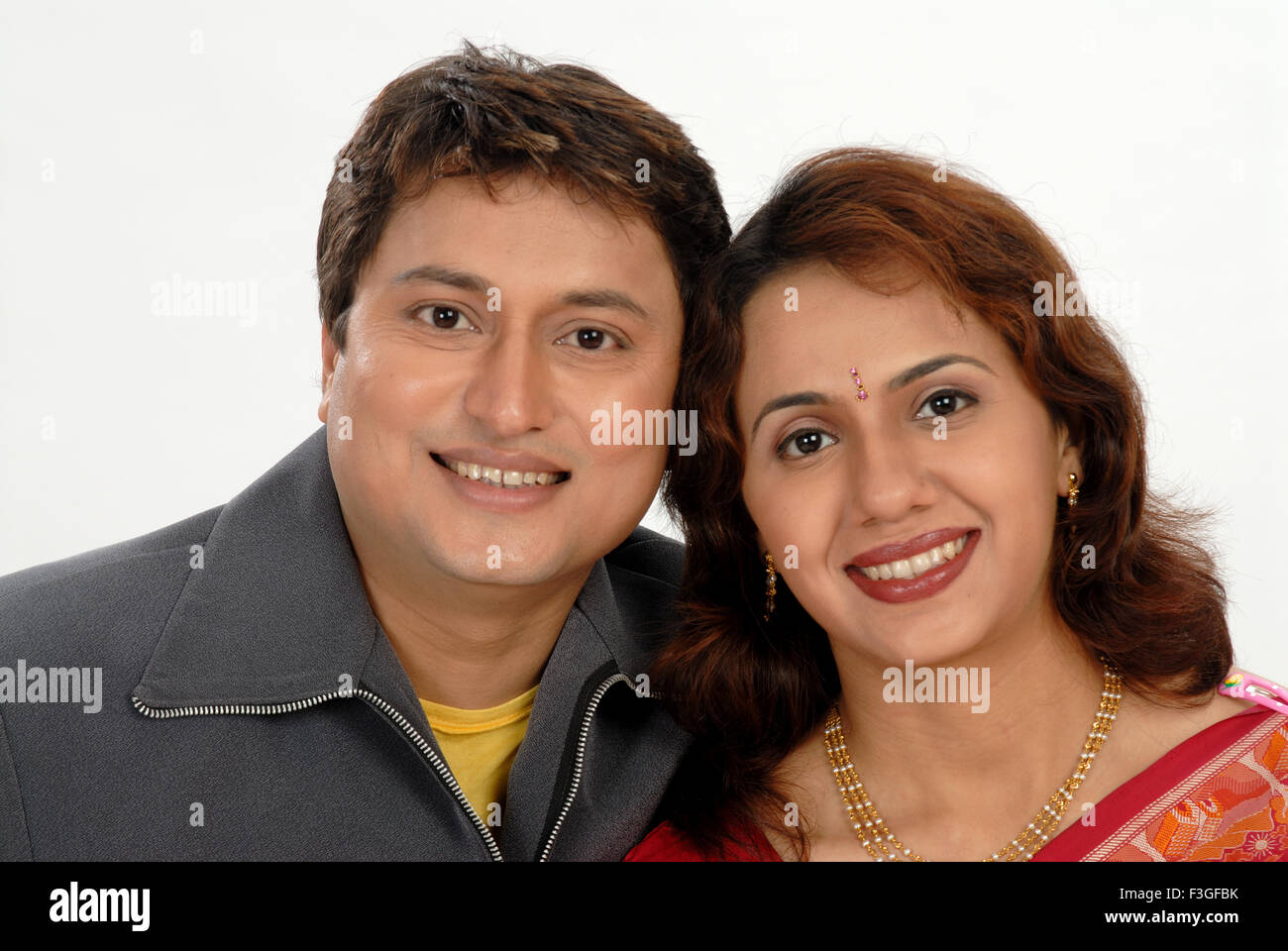 Indian couple man and woman husband and wife touching heads India MR ...