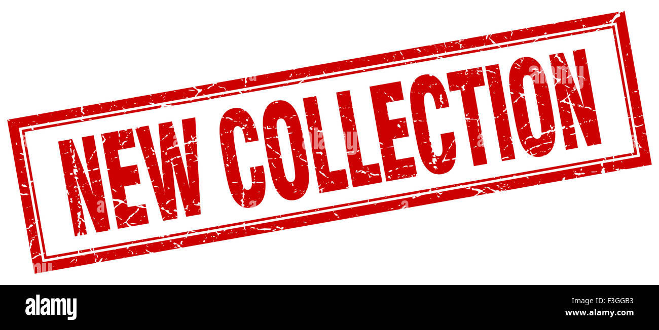new collection red square grunge stamp on white Stock Photo - Alamy
