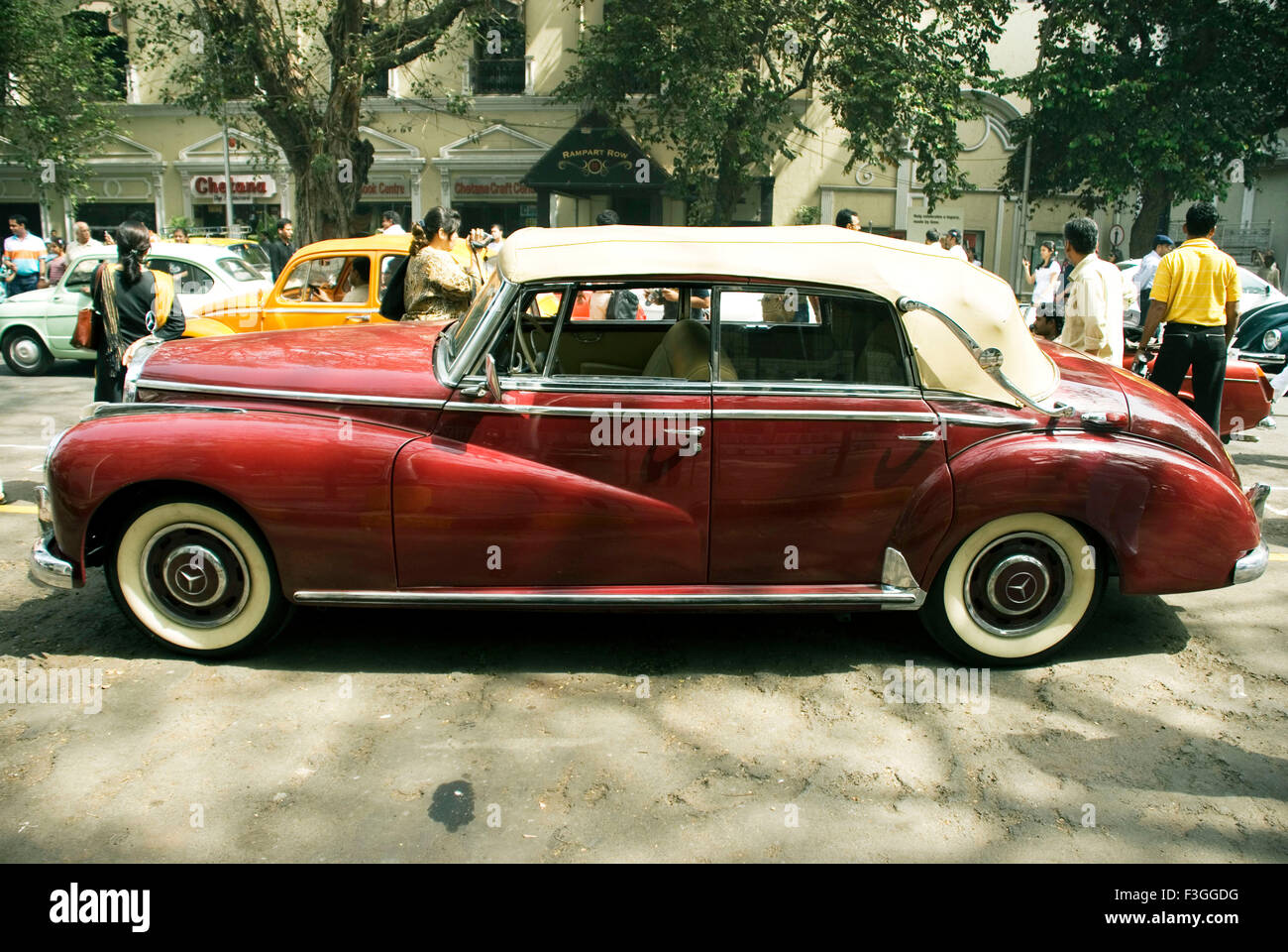 Mercedes Benz   Vintage Car ; Kalaghoda ; Bombay now Mumbai ; Maharashtra ; India Stock Photo