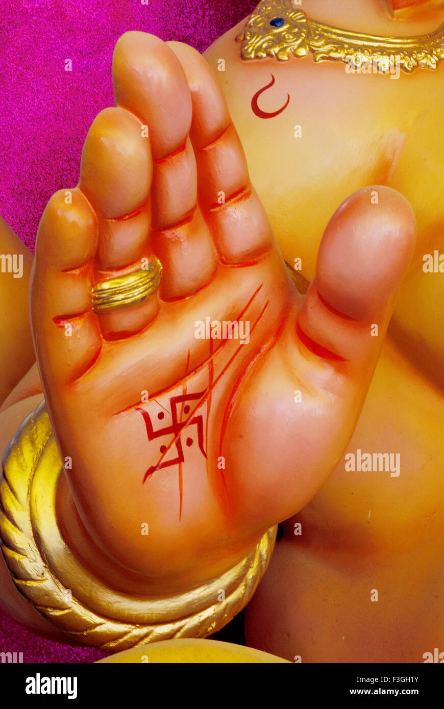 Idol of lord Ganesh Ganpati elephant headed god or Vinayak Gajanan