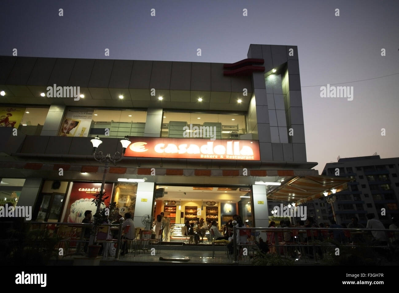 Asmita Super market and shopping complex building in evening light