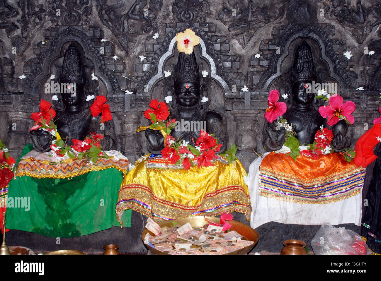 Jagannathpuri temple devoted to god Krishna ; Baldev and Subhadra ; Puri ; Orissa; India Stock Photo