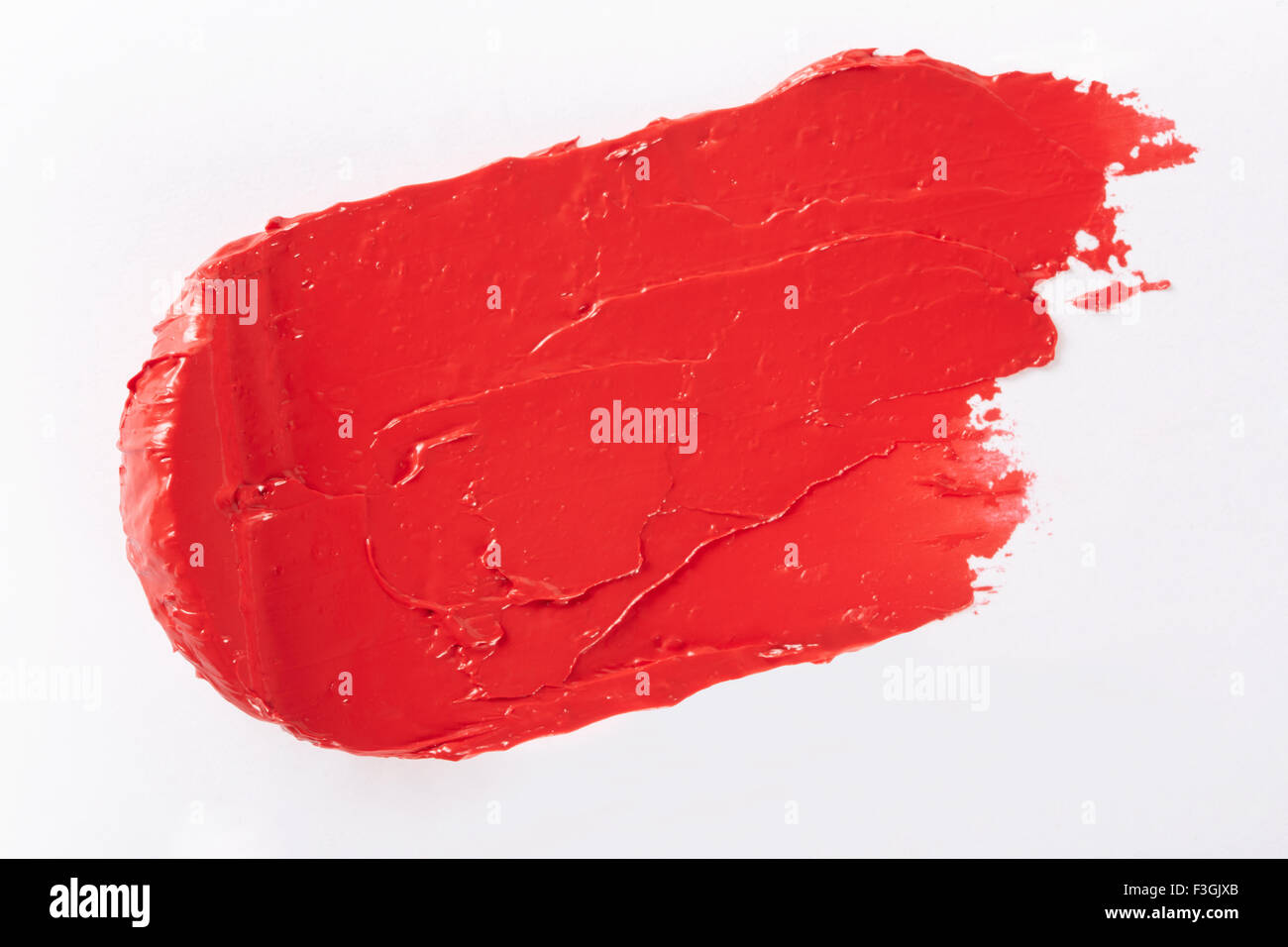 Red lipstick stroke on white Stock Photo
