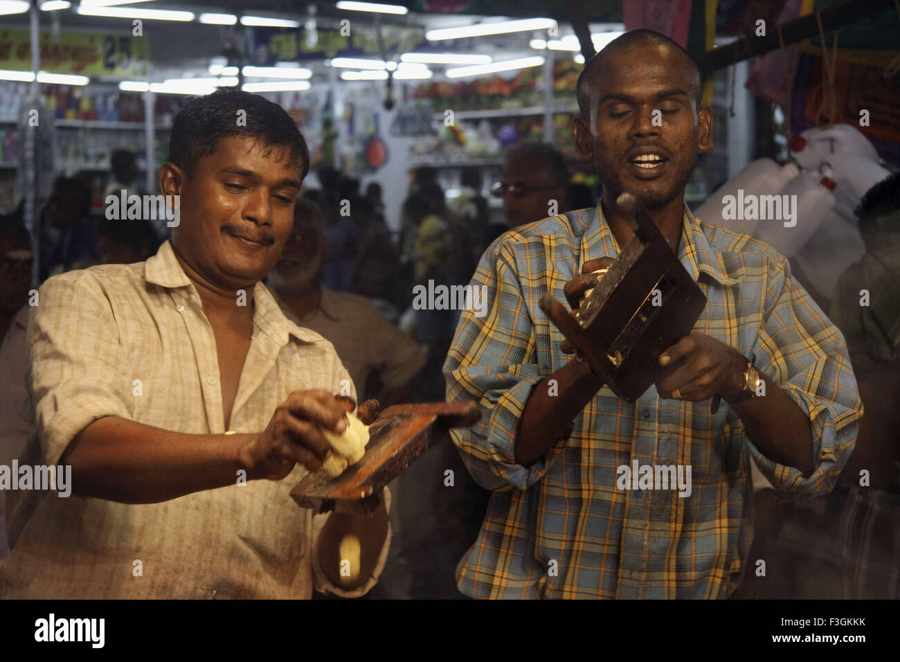 Banana wafer making ; Kurtallum ; Tamil Nadu ; India Stock Photo Alamy